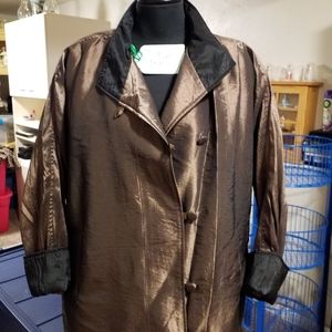 Satin big sleeve trench coat